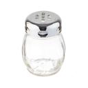 Tablecraft Chrome Plated Slotted Plastic Top Swirl Glass Shaker, 6 Ounce Capacity -- 12 per case