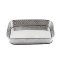 Tablecraft Brickhouse Collection Stainless Steel with Embossed Brick Pattern Rectangular Diner Platter, 9.75 x 6.75 x 1.75 inch