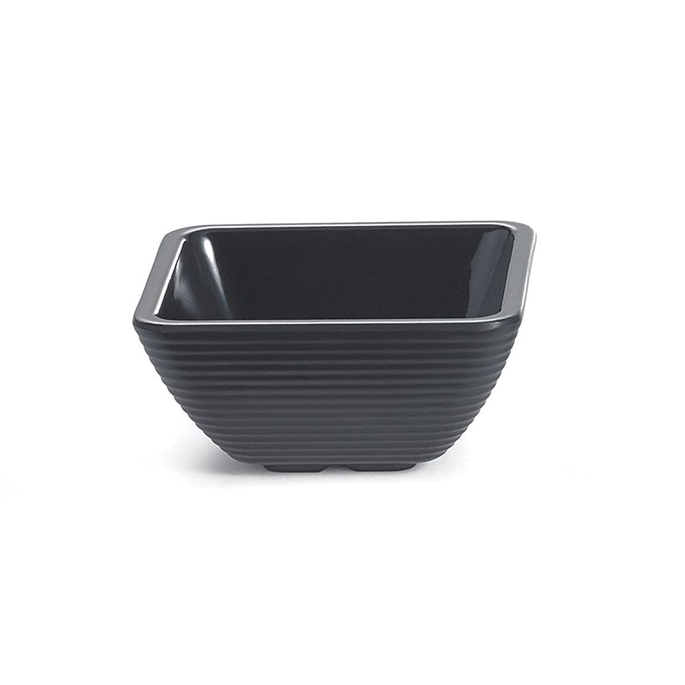 Tablecraft Melamine Black Square Ribbed Ramekin, 4 Ounce Capacity -- 12 per case