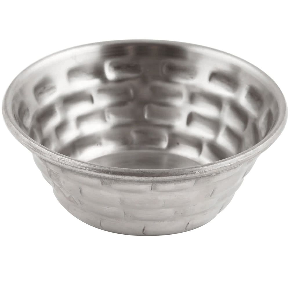 Tablecraft Brickhouse Collection Stainless Steel with Embossed Brick Pattern Round Ramekin, 1.5 Ounce Capacity -- 12 per case