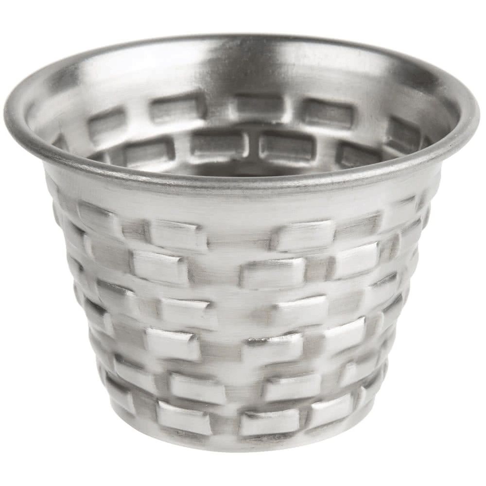 Tablecraft Brickhouse Collection Stainless Steel with Embossed Brick Pattern Round Ramekin, 2.5 Ounce Capacity -- 12 per case