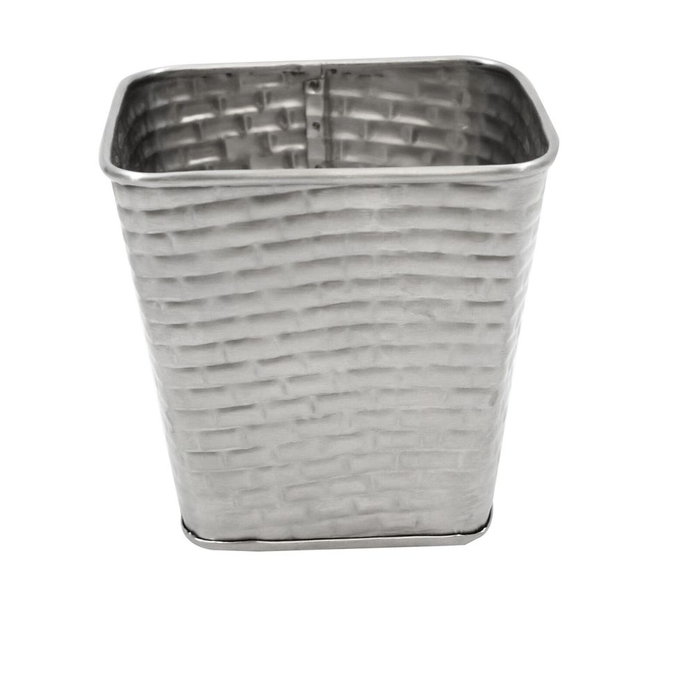 Tablecraft Brickhouse Collection Stainless Steel with Embossed Brick Pattern Tapered Square Fry Cup, 20 Ounce Capacity