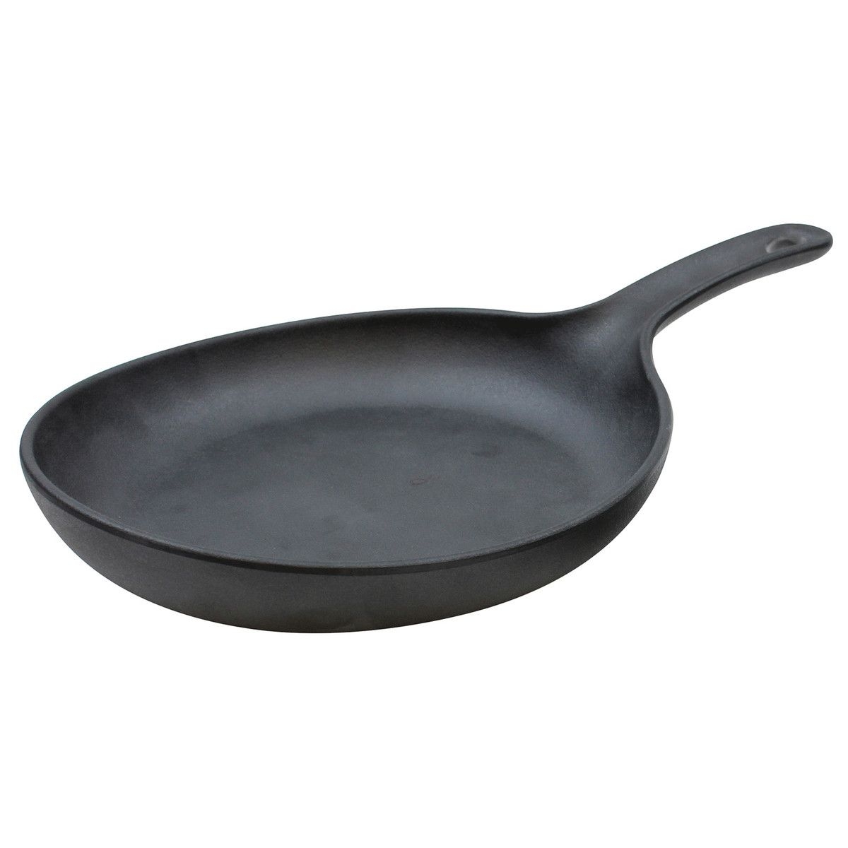 Tablecraft Cast Iron Finish Round Melamine Skillet with 4 ¾ inch Handle, 8.5 x 8.5 x 2.25 inch