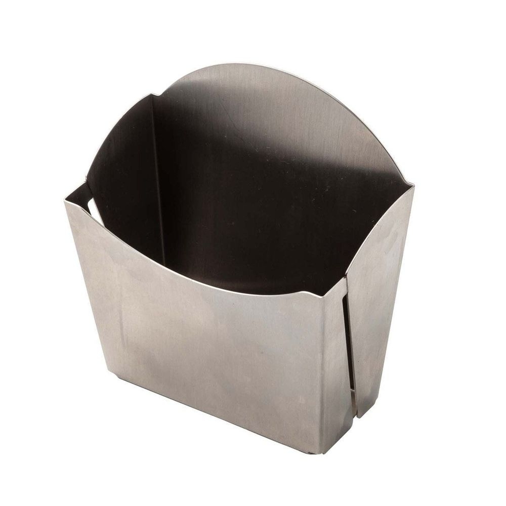 Tablecraft Better Burger Collection Brushed Stainless Steel Small Fry Box, 4.25 x 1.25 x 4.5 inch