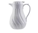 Tablecraft Polypropylene White Insulated Swirl Coffee Carafe, 20 Ounce Capacity