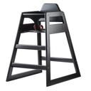 Tablecraft Black ASTM Assembled Wood High Chair, 20 1/8 x 23 x 29 1/2 inch