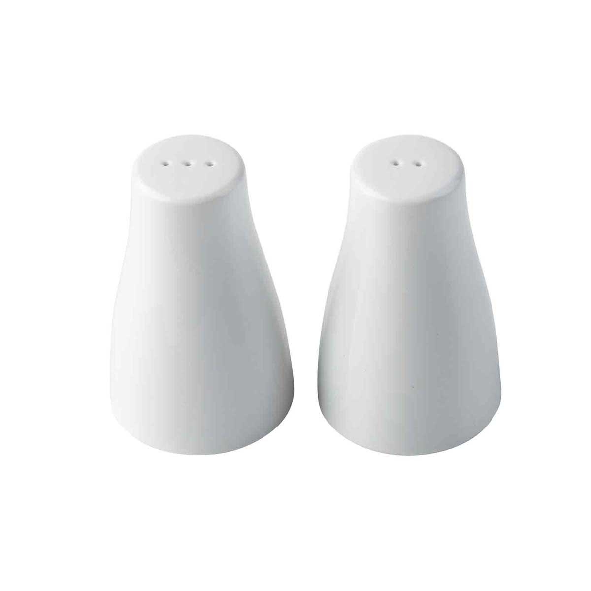 Tablecraft White Melamine Round Salt and Pepper Shaker Set, 1.25 Ounce Capacity