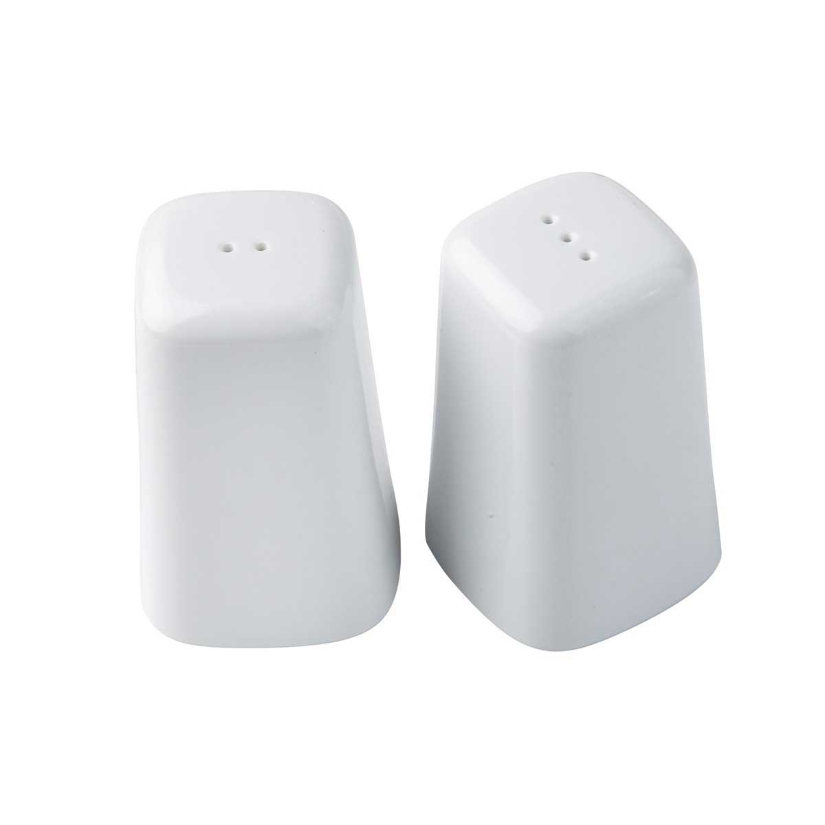Tablecraft White Melamine Square Salt and Pepper Shaker Set, 1.25 Ounce Capacity