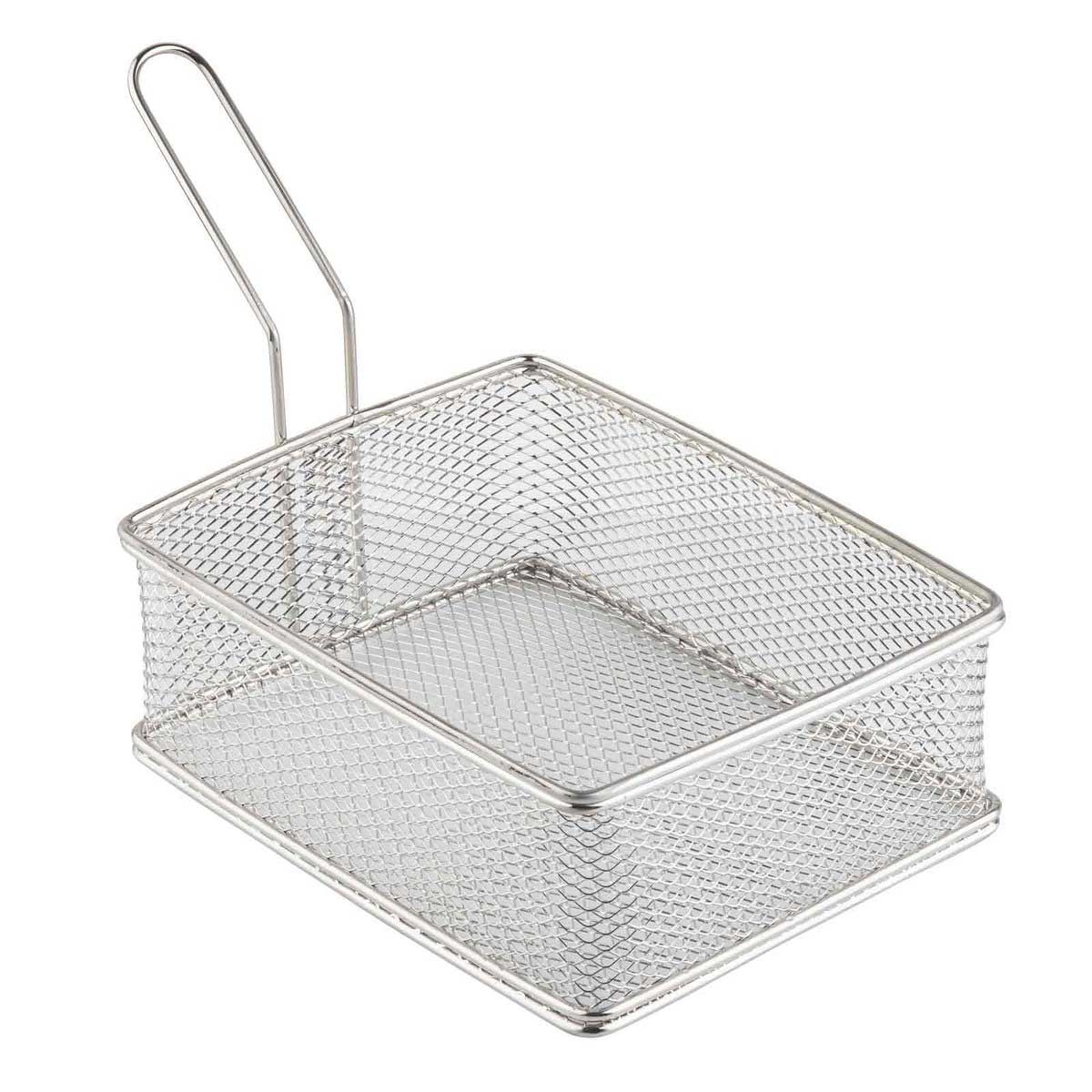 Tablecraft Stainless Steel Large Rectangular Wire Serving Basket, 9 x 7 x 3 inch