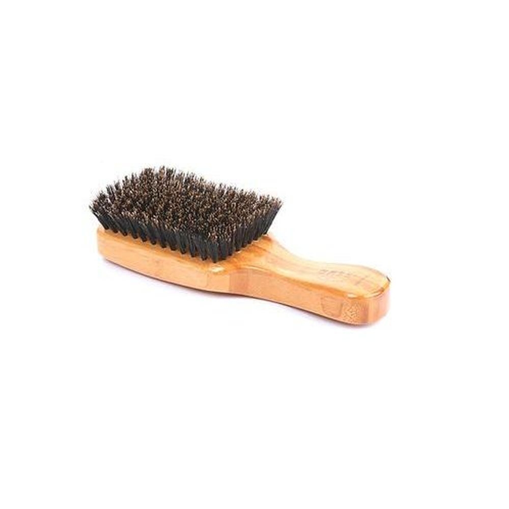 Bass 153S Dark Bamboo Classic Club Style Mens Hairbrush with Soft Natural Bristles