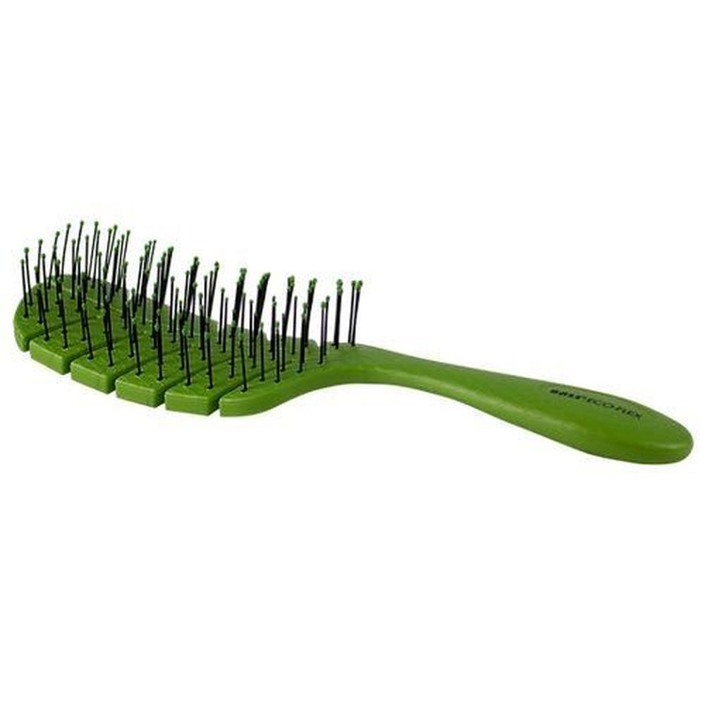 Bass Bio Flex Green Leaf Shape Detangler Hair Brush with Plant Based Handle