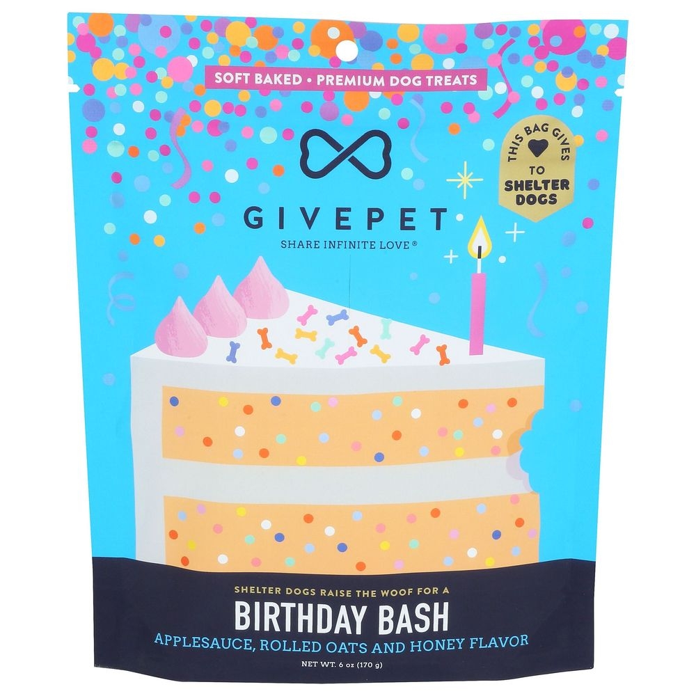 Givepet Birthday Bash Dog Treat, 6 Ounce -- 12 per case