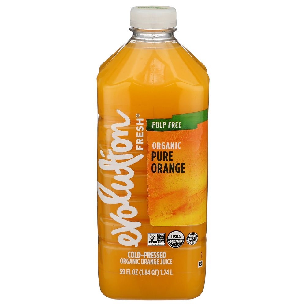Evolution Fresh Organic Pulp Free Pure Orange Juice, 59 Fluid Ounce -- 4 per case
