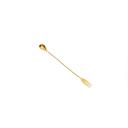 Barfly Gold Plated Bar Spoon with Fork End, 12 3/8 inch