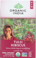 Organic India Tulsi Infusion Hibiscus Tea, 18 tea bags per pack -- 6 per case