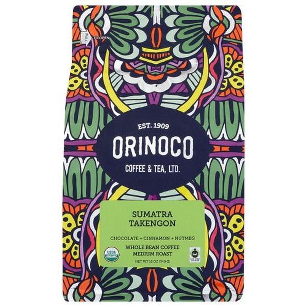 Orinoco Sumatra Takengon Medium Roast Whole Bean Coffee, 12 Ounce -- 6 per case