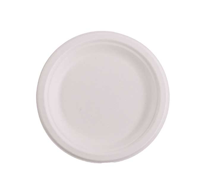 KITCH 24/7 White Compostable Molded Fiber Paper Plate, 6 inch -- 1000 per case