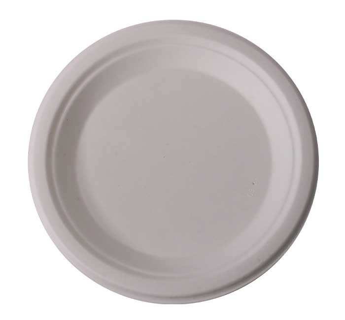 KITCH 24/7 White Compostable Molded Fiber Paper Plate, 9 inch -- 500 per case