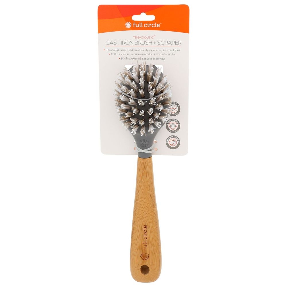 Full Circle Tenacious C Bamboo Dish Brush and Scraper, 2.56 x 2.36 x 9.25 inch -- 6 per case