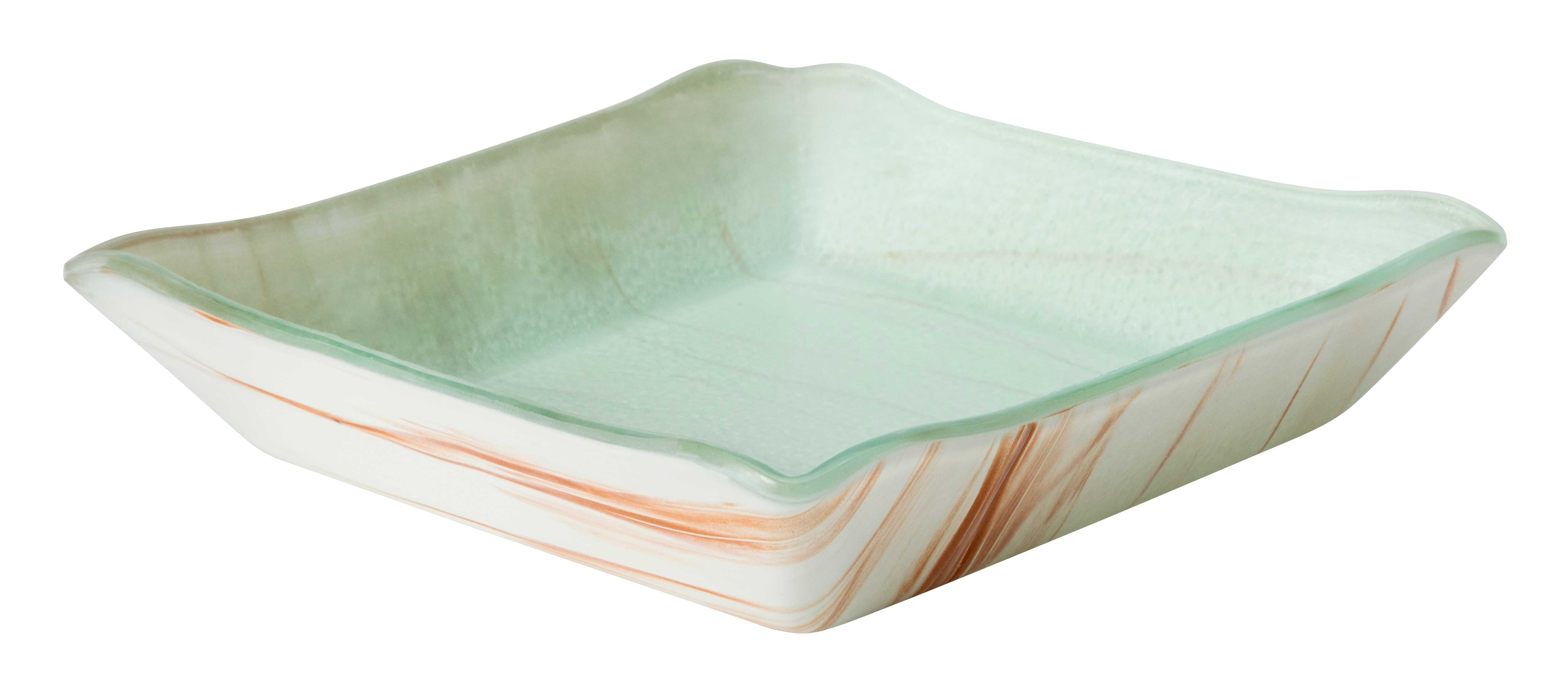 Rosseto Aroma Gold and White Square Conical Bowl, 9.3 x 9.3 x 2 inch