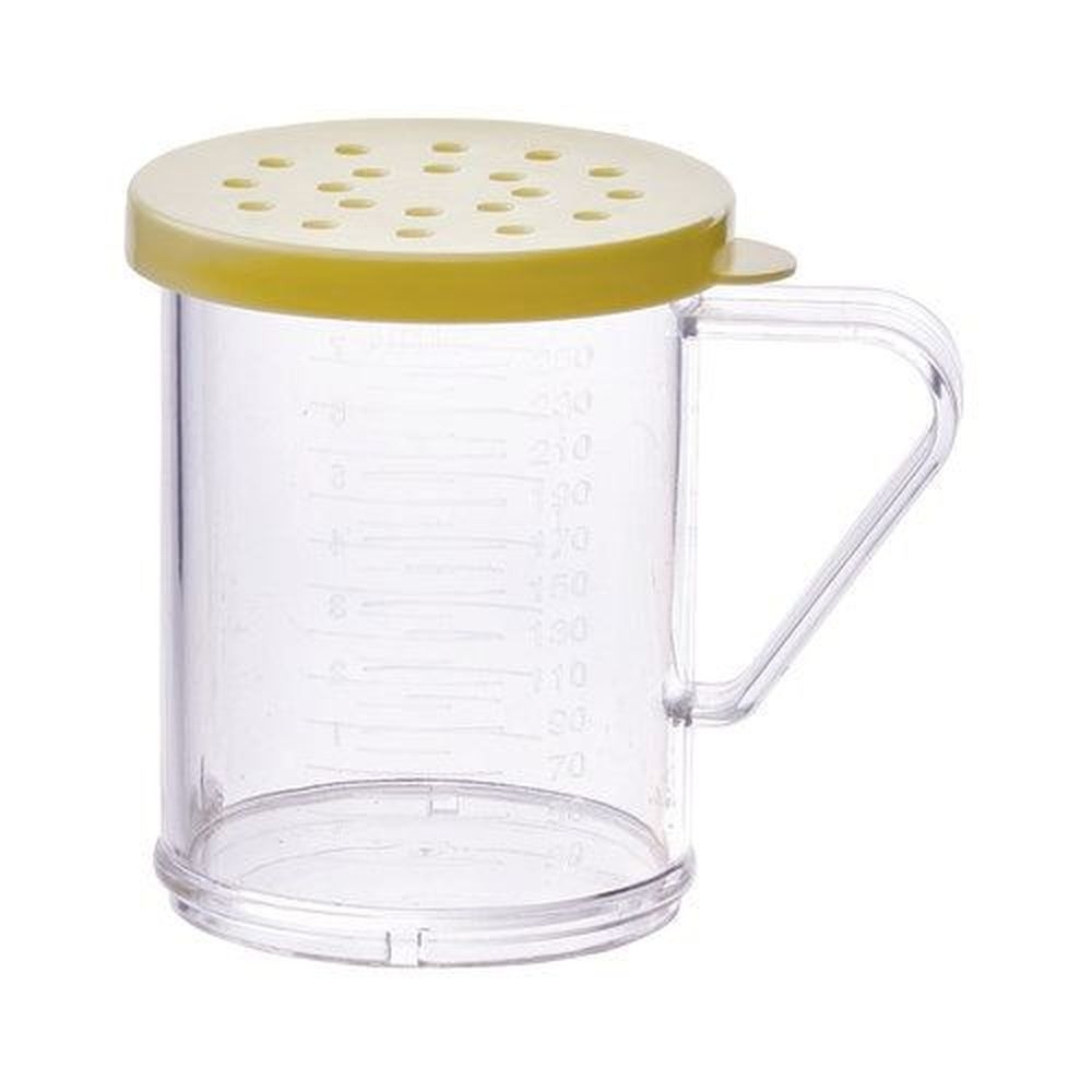 Winco WINPDG10Y Plastic Dredge with Yellow Color Snap-on Lid, 10 Ounce Capacity