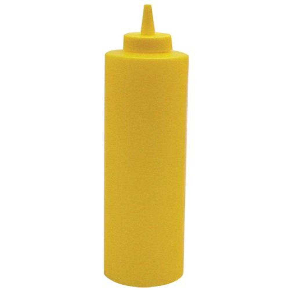 Winco PSB24Y Plastic Yellow Regular Squeeze Bottle, 24 Ounce Capacity