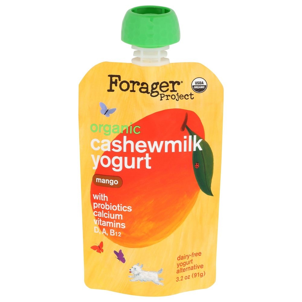 Forager Organic Mango Cashewmilk Yogurt for Kids, 3.2 Ounce -- 8 per case