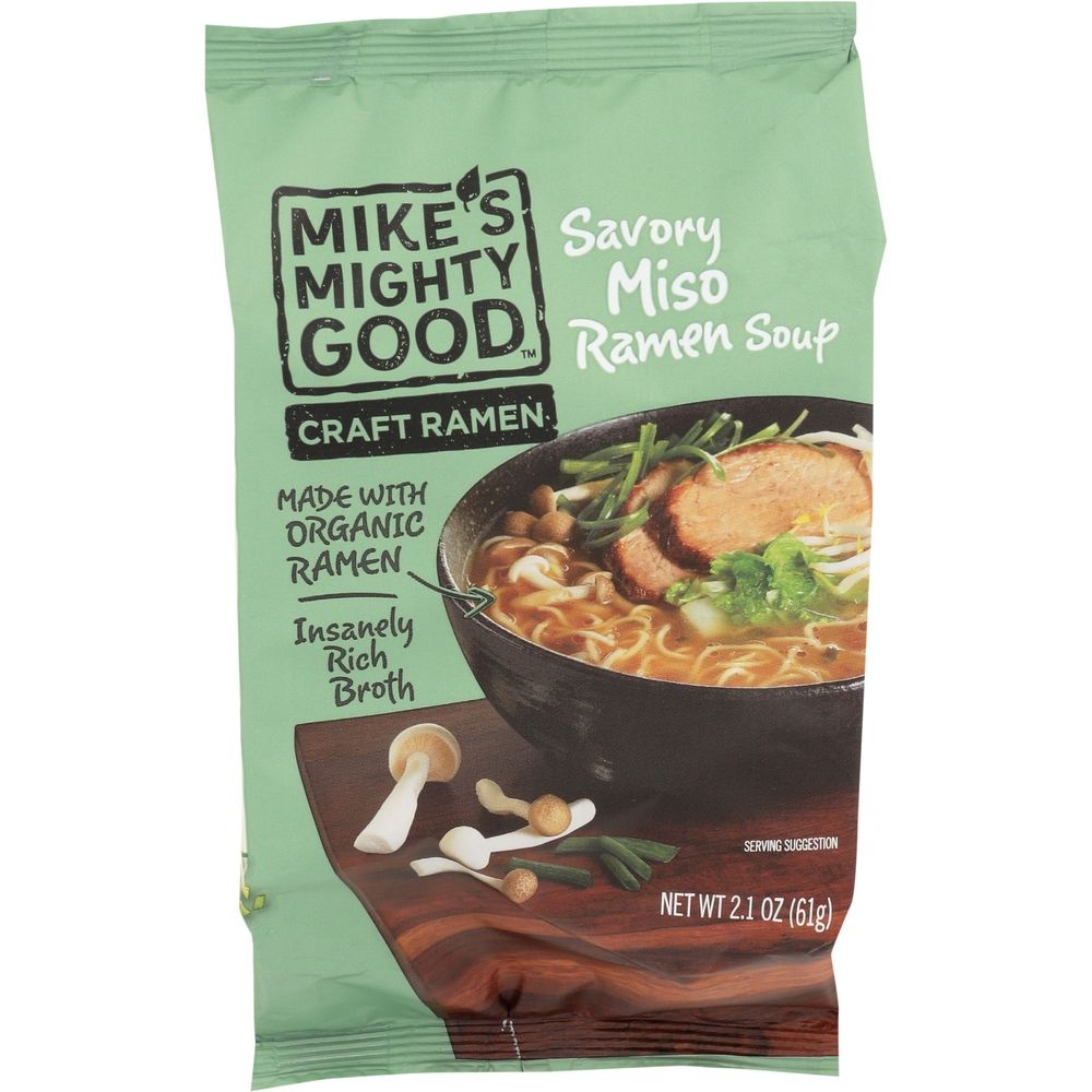 Mikes Mighty Good Miso Savory Ramen Soup, 2.1 Ounce -- 7 per case