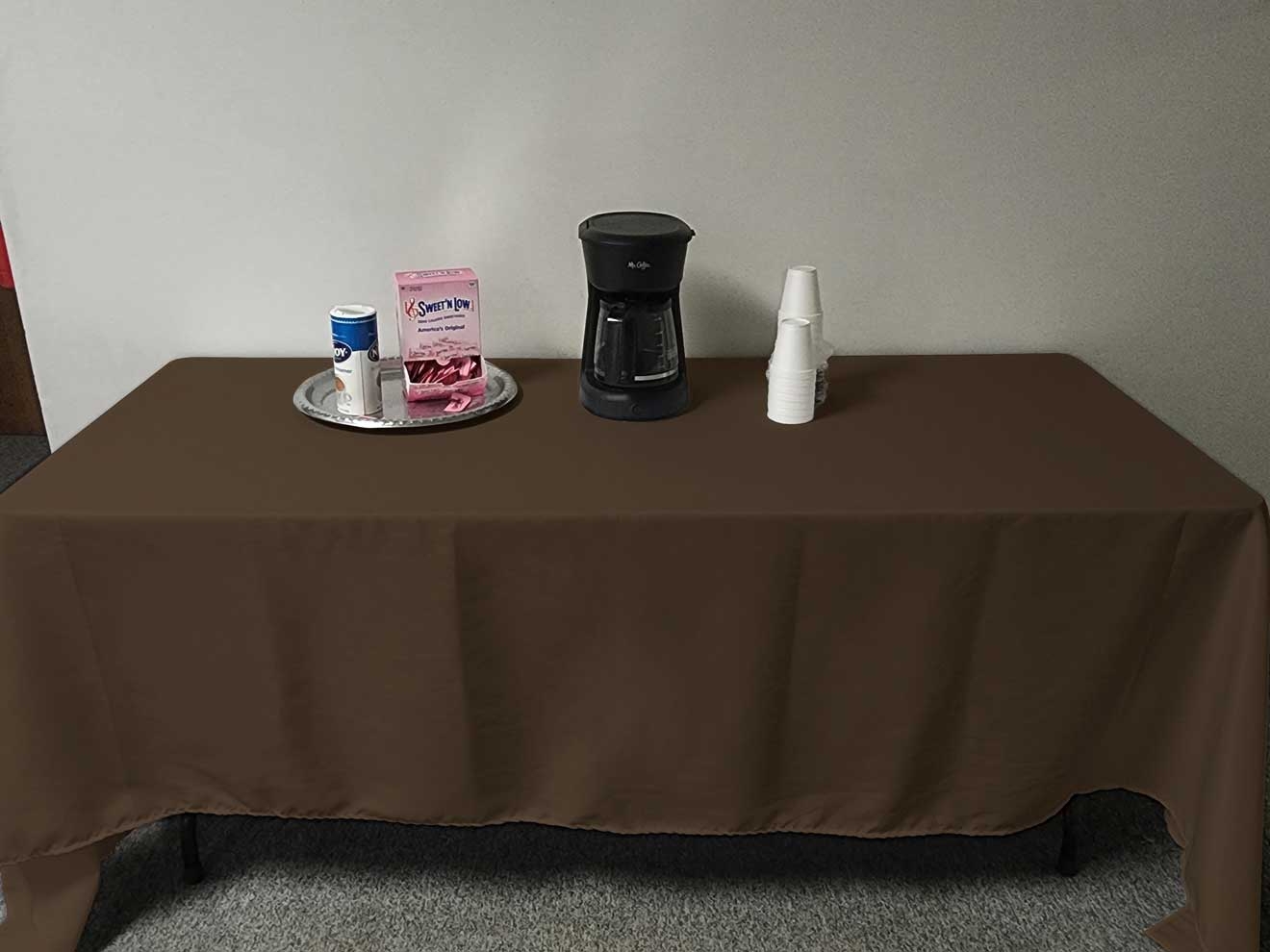 Intedge Brown Poly/Cotton Tablecloth, 54 x 120 inch