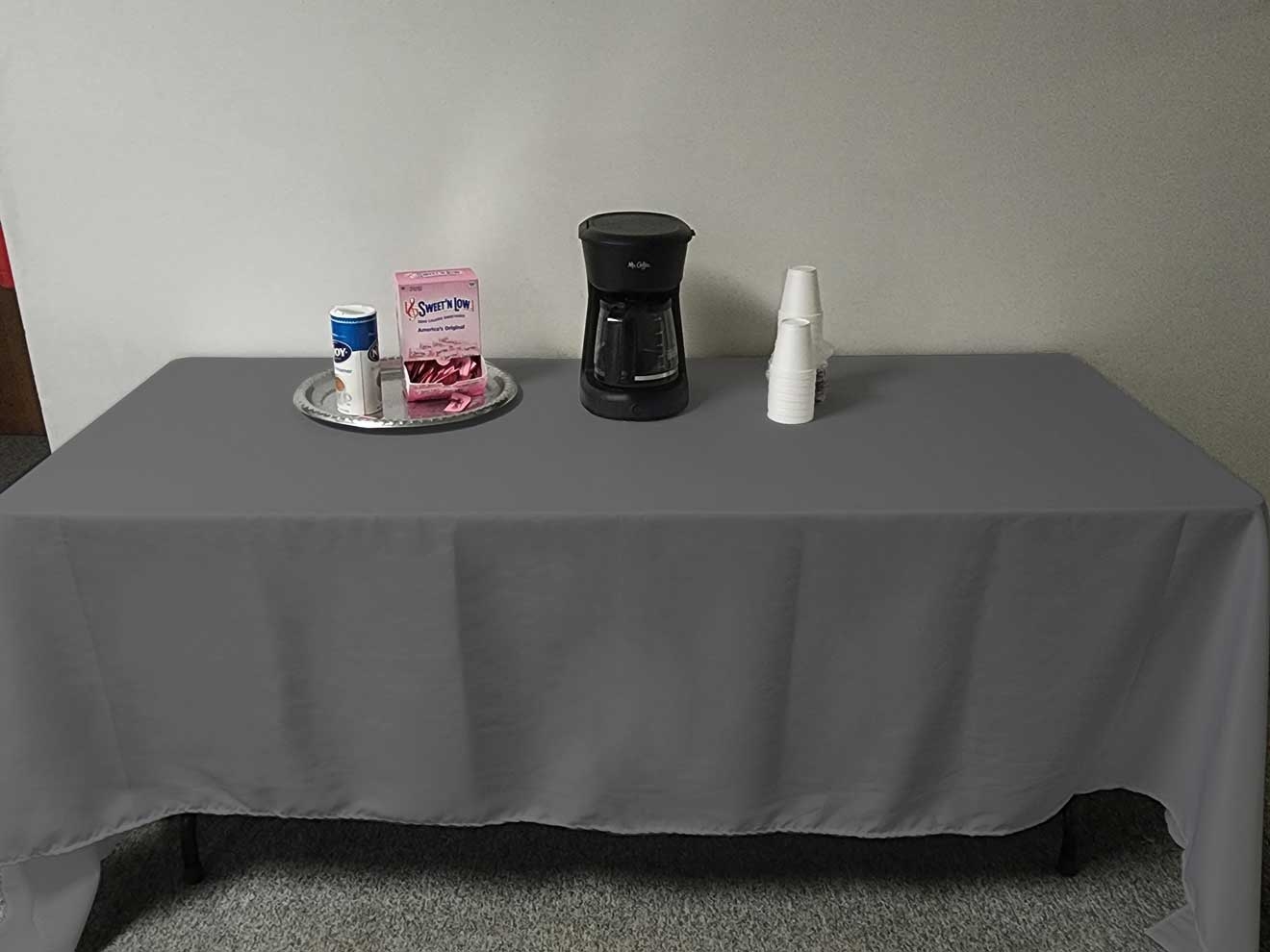 Intedge Grey Poly/Cotton Tablecloth, 54 x 114 inch