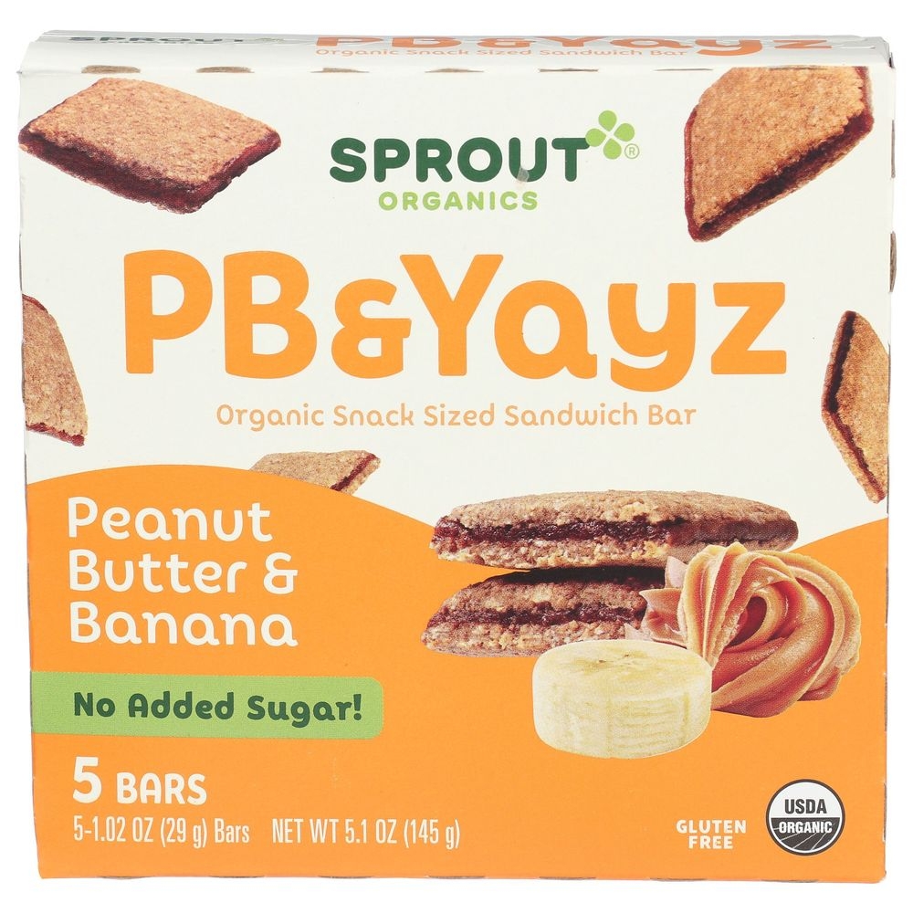 Sprout Organic PB and Yayz Toddler Snack Bar, 5.1 Ounce -- 6 per case