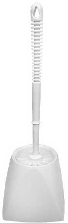 Winco Polypropylene White Toilet Bowl Brush with Caddy, 15 3/4 inch Over all Length -- 24 set per case