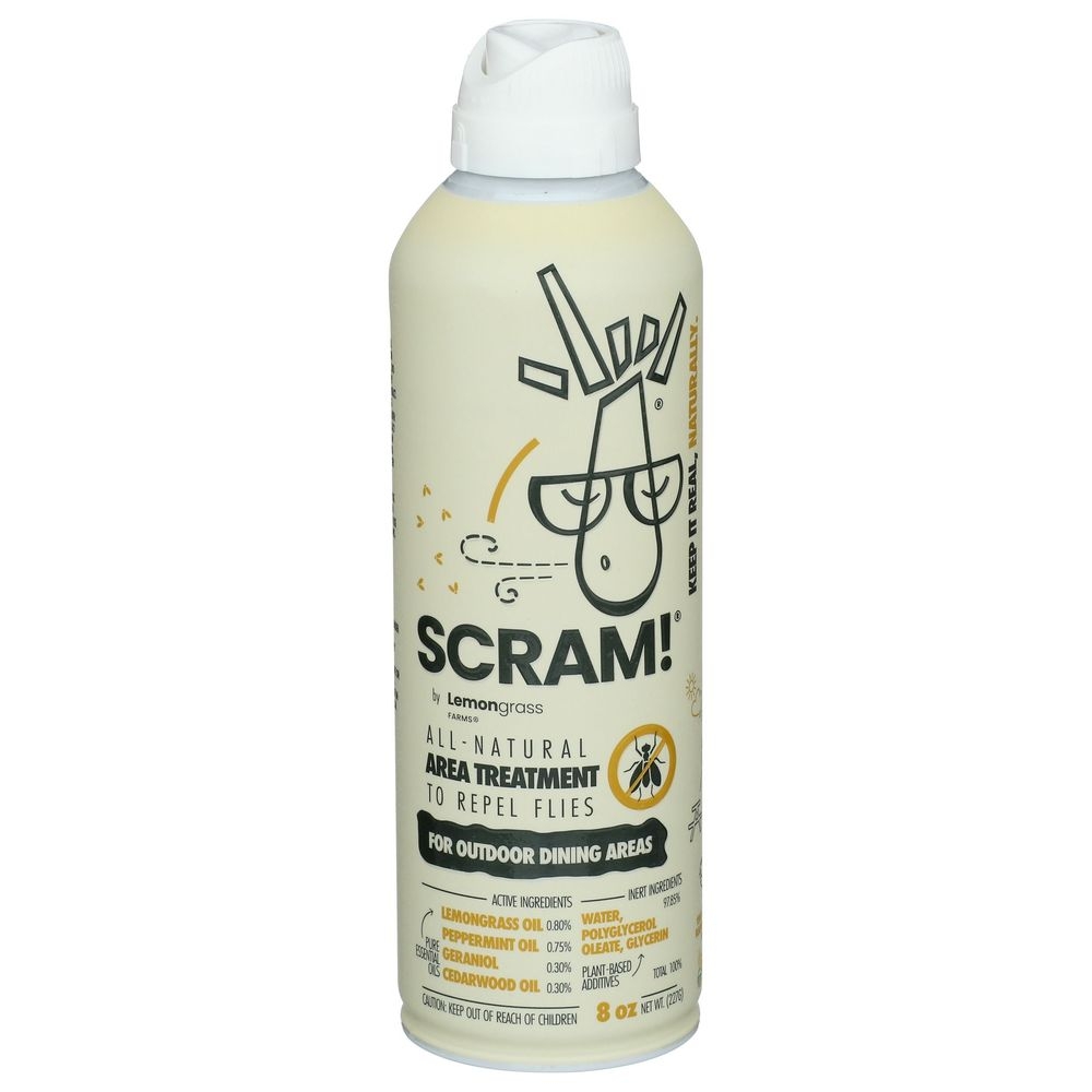 Lemongrass Farms Scram Natural Outdoor Fly Reppllent, 8 Fluid Ounce