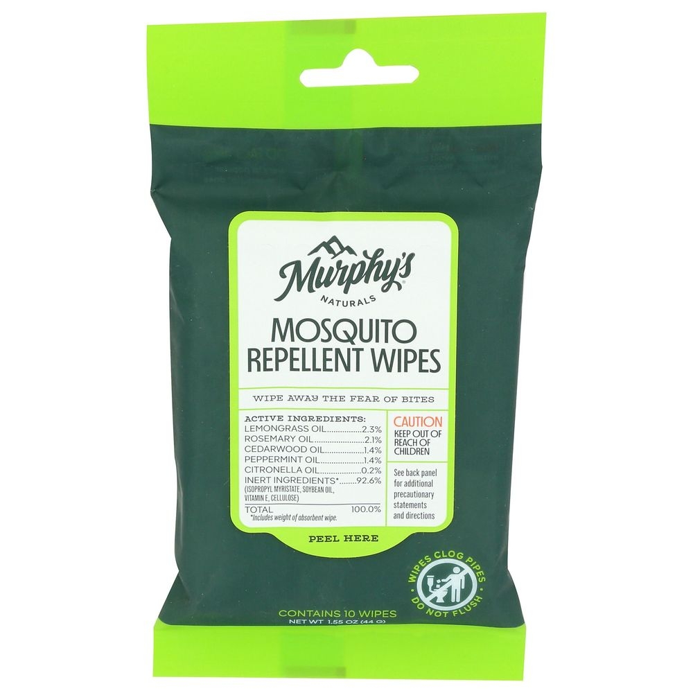Murphys Naturals Mosquito Repellent Wipes, 10 count -- 6 per case