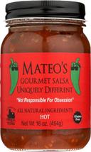 Mateo's Gourmet Hot Salsa, 16 Ounce -- 6 per case