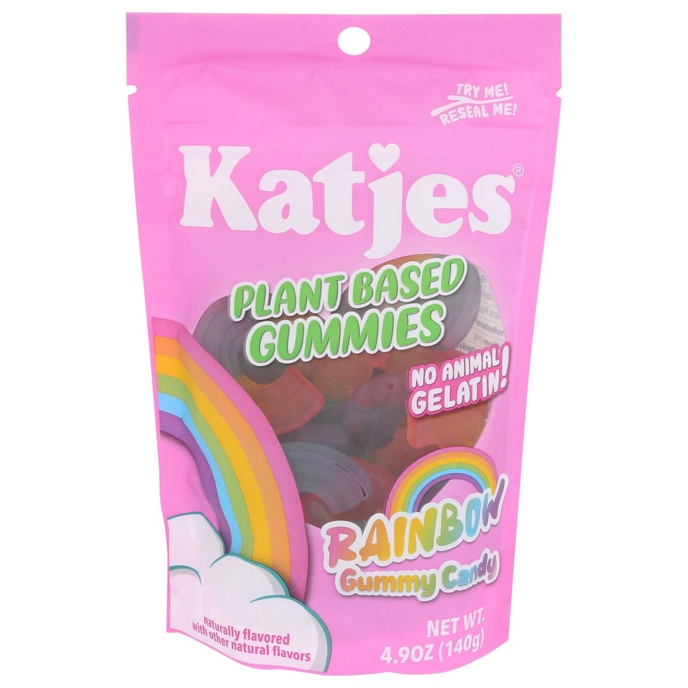 Katjes Plant Based Rainbow Gummy Candy, 4.9 Ounce -- 15 per case