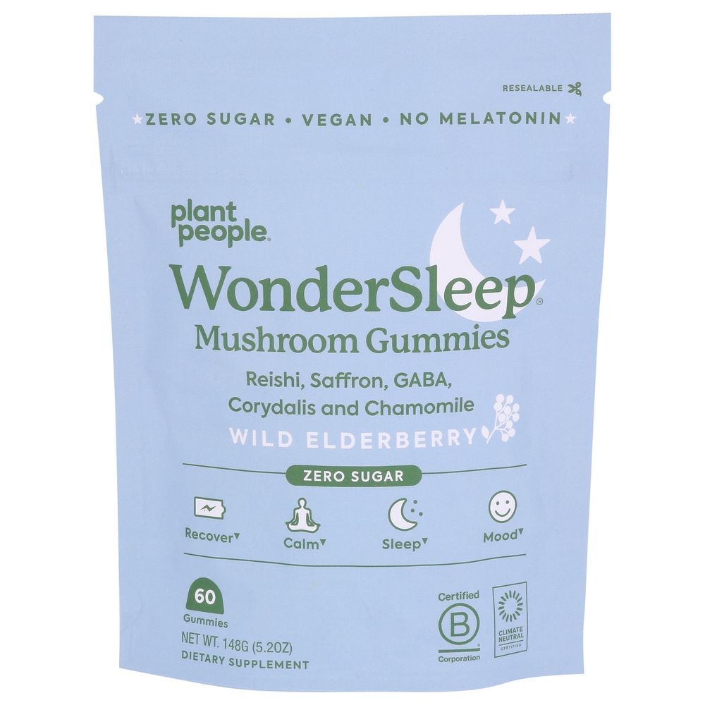 Plant People Wonder Sleep Wild Elderberry Mushroom Gummies, 60 count
