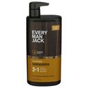 Every Man Jack 3 in 1 Sandalwood All Over Wash, 28.8 Fluid Ounce