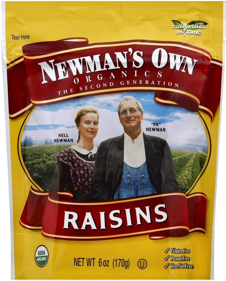 Newmans Own Organic Raisins, 6 Ounce Zip Bag -- 12 per case