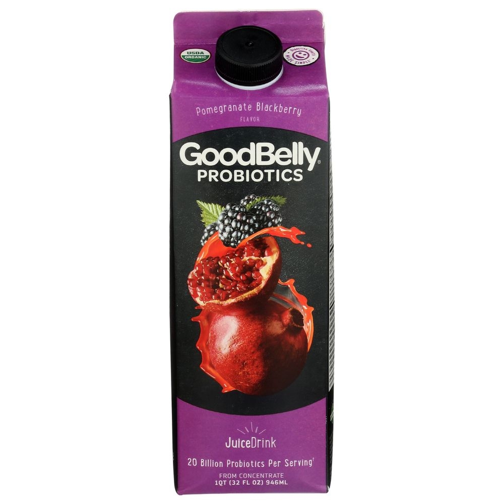 Good Belly Organic Pomegranate Blackberry Probiotic Juice Drink, 32 Fluid Ounce -- 6 per case