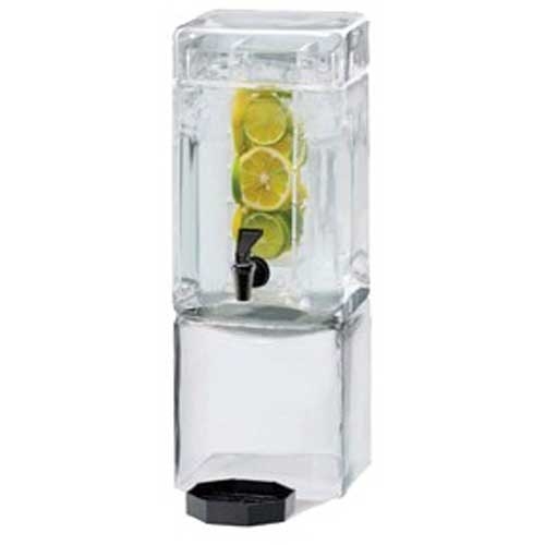 Cal-Mil Clear Square Acrylic Beverage Dispenser with Drip Tray and Infusion Chamber, 1.5 Gallon Capacity
