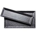 Cal-Mil Melamine Black Rectangle Faux Slate Platter with Raised Rim, 21 x 13 x 1 inch -- 3 per case