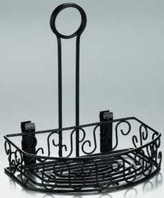 American Metalcraft Semi-Round Scroll Condiment Caddy, 6 1/4 x 8 1/4 x 9 inch