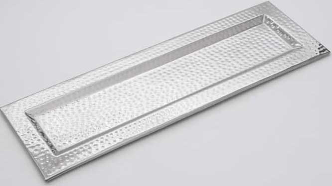 American Metalcraft Rectangular Hammered Tray, 23.5 x 7.5 inch