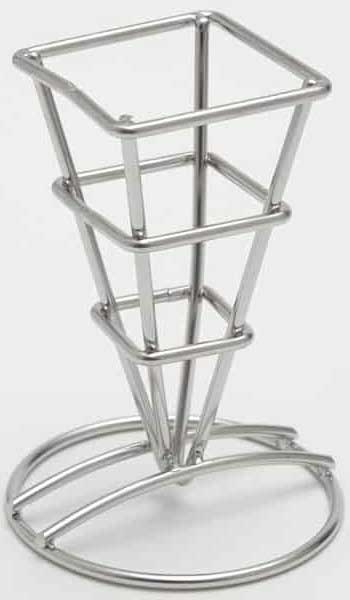 American Metalcraft Stainless Steel Square Fry Cup Holder, 2 1/2 x 3 5/8 x 5 1/4 inch