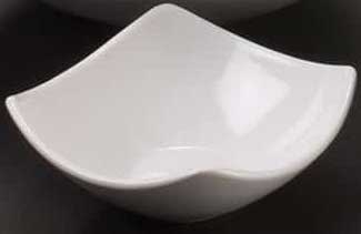 American Metalcraft White Ceramic Squound Bowl, 15 inch