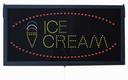 Aarco Black High Visibility Large Ice Cream LED Sign, 11 3/4 x 23 1/2 inch