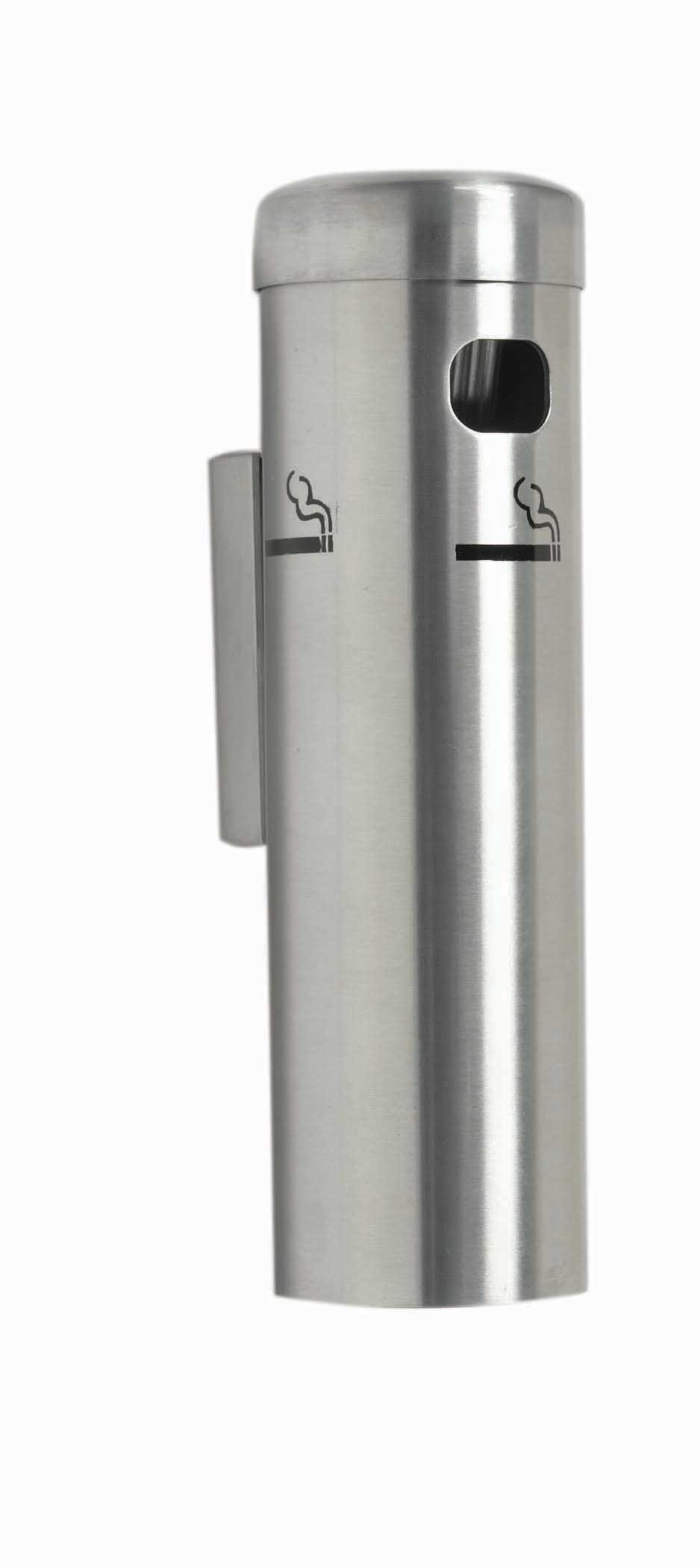Aarco Satin Wall Mounted Cigarette Receptacle, 12 1/4 x 3 1/2 inch