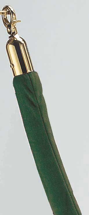 Aarco Form-A-Line (TM) Brass Hardware Style Green Velour Rope, 5 Feet