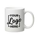 BGD Promo White C Handle Mug with 2 COLOR Custom Logo, 11 Ounce Capacity -- 144 per case